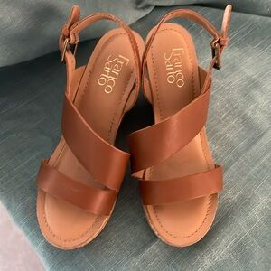 Franco Sarto brown wedge sandals